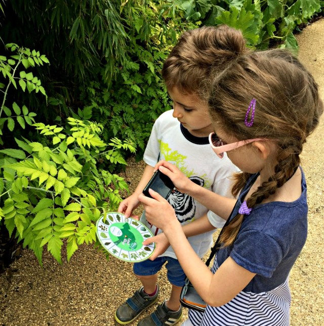 Walking around Wisley Gardens keeping the kids busy with leaf idials and photography