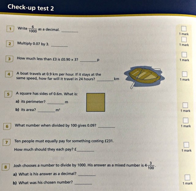 Check-up Test 2 in Fractions 6 workbook by Schofield & Sims