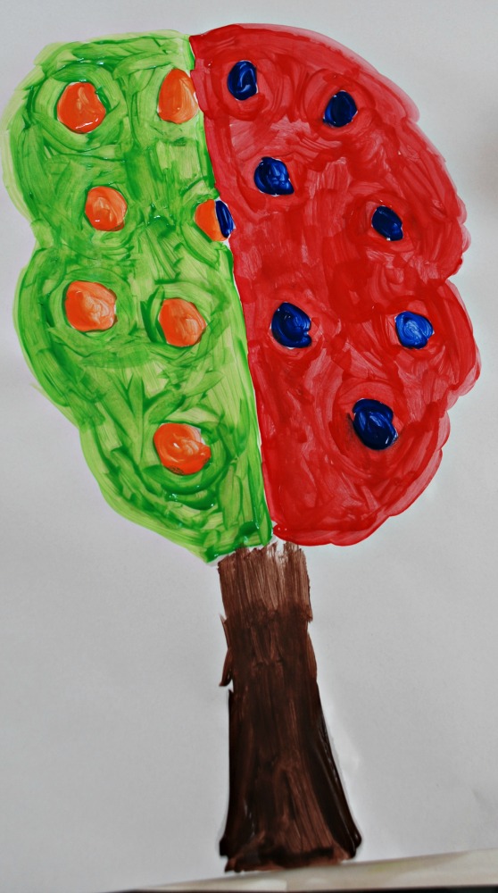 Complementary Tree painting by young kids.