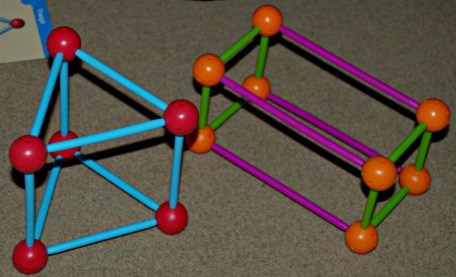 Dive into Shapes a fun maths set which allows the children to build 2 dimensional and 3 dimensional shapes