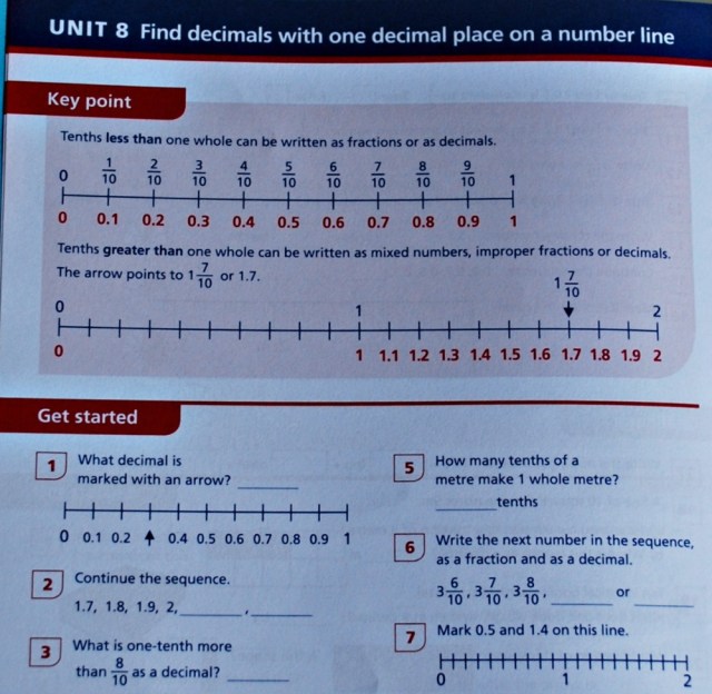 Fractions 4 by Schofield & Sims includes work on decimals