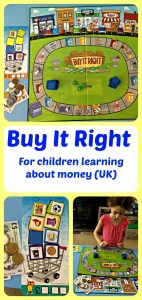 Learning Resources Buy It Right.  Shopping game for children learning about money.  Excellent at home learning tool