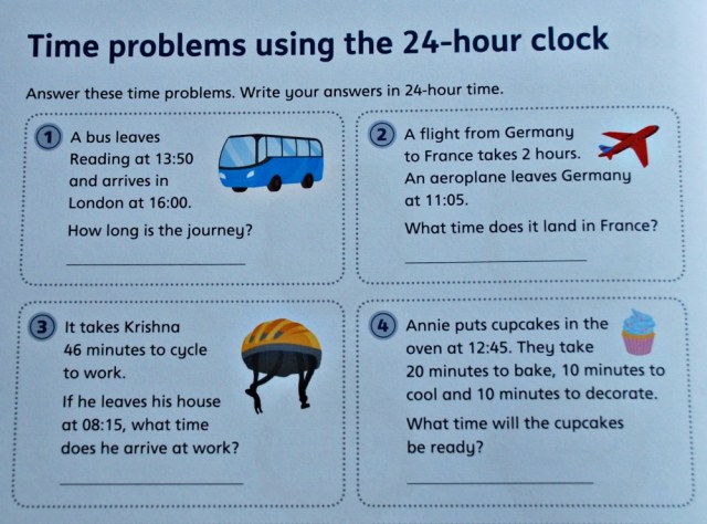 Telling the Time 3 by Schofield & Sims contains a number of different time problems