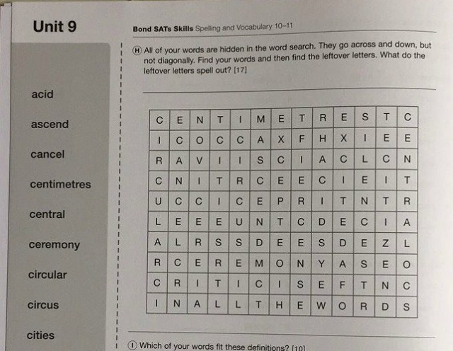 Bond Spelling and Vocabulary Workbook aged 10 -11 Unit 9