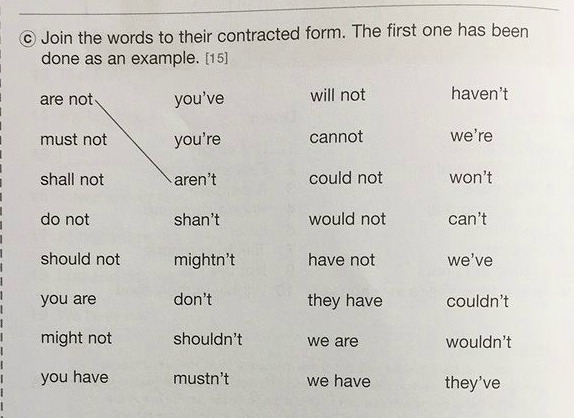 Bond Spelling and Vocabulary workbook ages 8-8 includes contractions