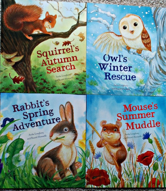 Squirrel's Autumn Search, Owl's Winter Rescue, Rabbit's Spring Adventure, Mouse's Summer Muddle. Lovely seasonal books for younger children which can later be used as readers