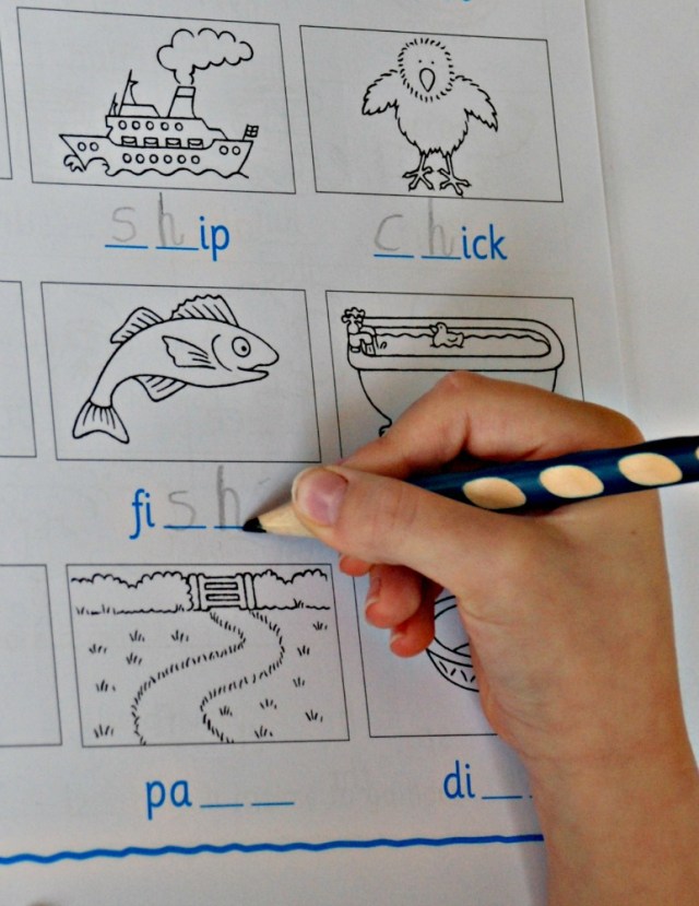 At Home With Spelling 1 workbook by Oxford University Press. They leave space for larger letter writing