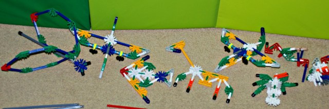 Building animals and vechiles with K'Nex. A fantastic STEM toy for children