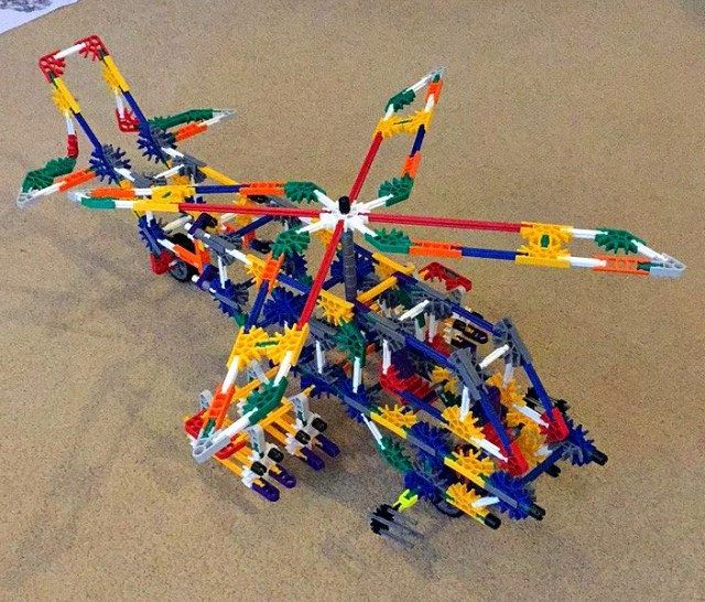 K'Nex helicopter. K'Nex is an amazing STEM resource for kids to play with