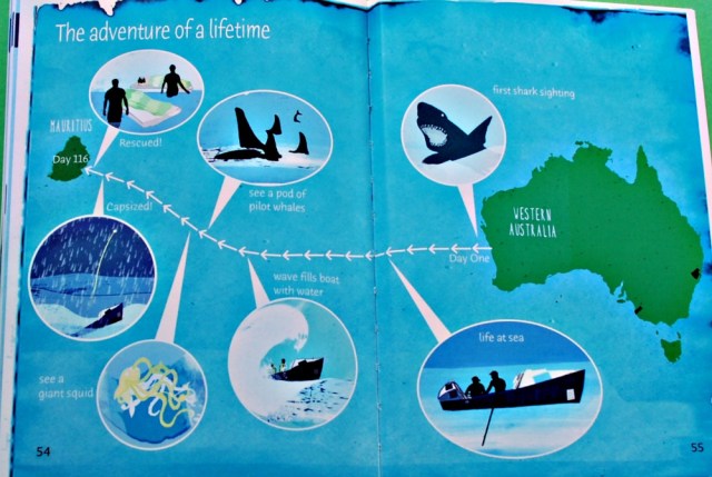 My Journey Across the Indian Ocean includes a map at the end which highlights the key events in the Adventure of a lifetime