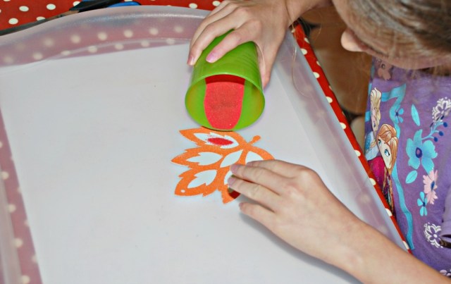 Sand Art. Get the kids to work over big trays to prevent the sand from going everywhere