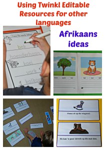 Using Twinkl Editable Resources for other languages. We translated ours into Afrikaans. Great for second language learning