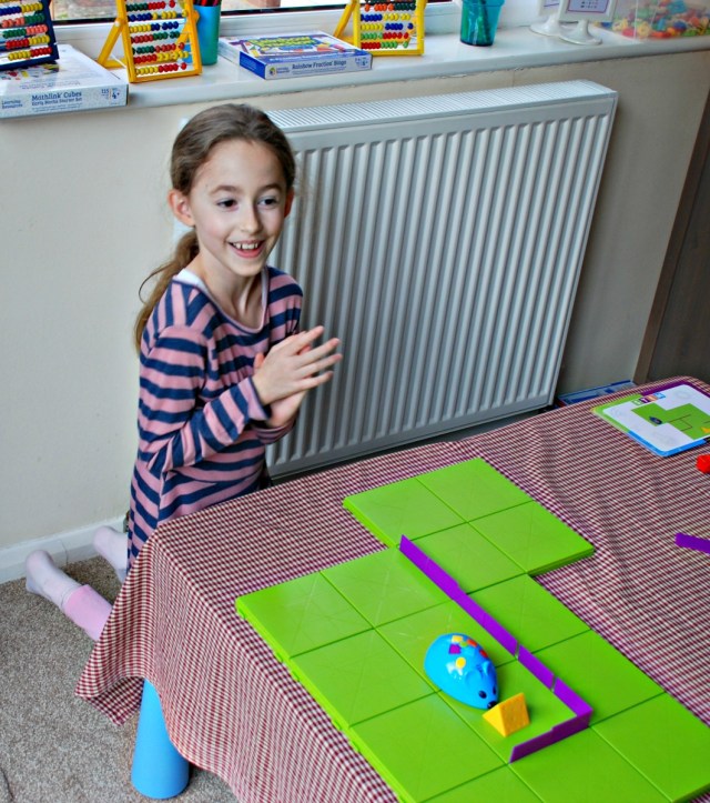 Code & Go Robot Mouse Activity Set. The kids programe the mouse so that it finds the cheese