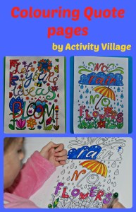Colouring Quote pages from Activity Village. Great to use with Creative Lettering projects