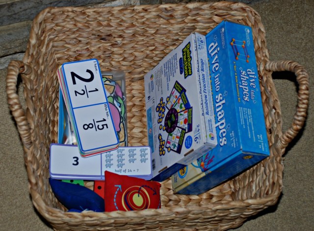 Maths Basket. A relzed way of encouraging more Maths practice at home