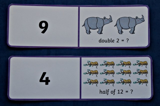 Ronald The Rhino Doubling and Halving Dominoe cards from Twinkl Resources
