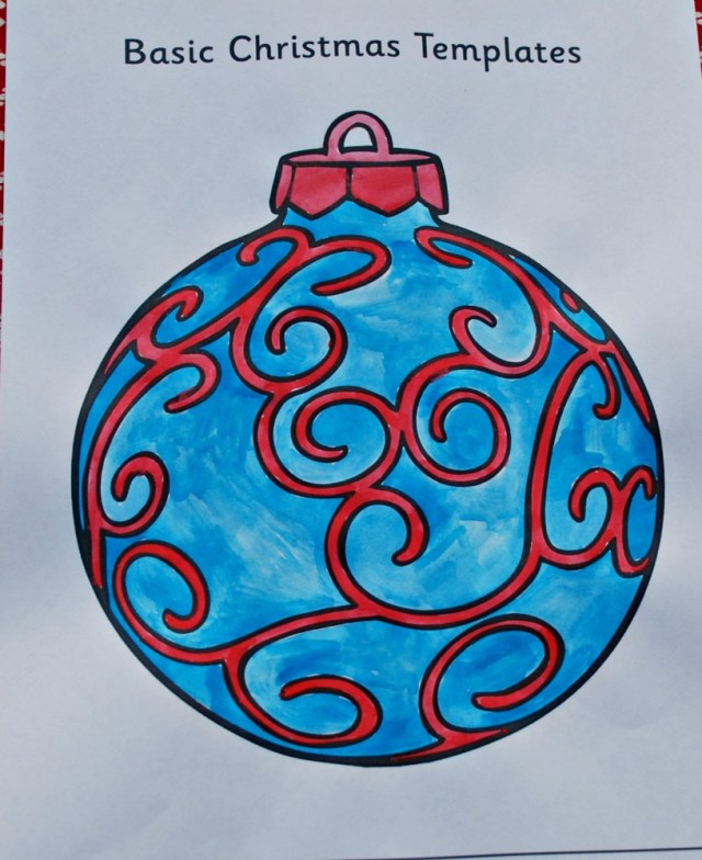 Basic Christmas Templates from Twinkl Resources. A painted bauble
