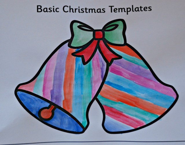Basic Christmas Template from Twinkl Resources. Some painted bells