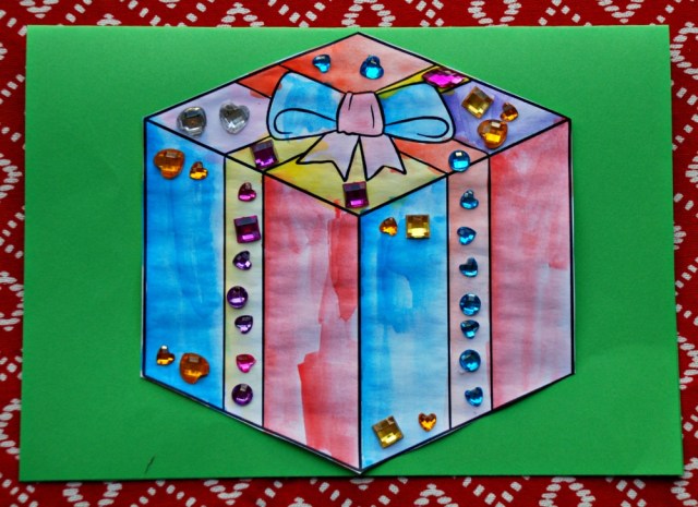 Home-made Christmas Cards made using one of the Basic Christmas Templates from Twinkl Resources