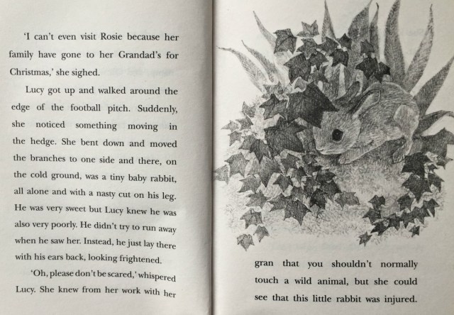 Inside page of Lucy's Magic Snow Globe written by Anne Booth