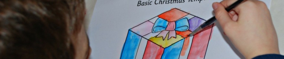 painting some of the Basic Christmas Templates from Twinkl Resources to use in some home-made Christmas cards