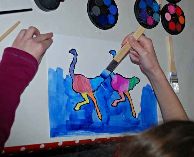 African animal painting activity for children using some free to download templates to get the shapes of the animals