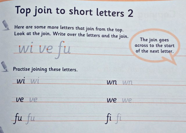 Schofield & Sims Handwriting Practice 2 book. Joining up letters