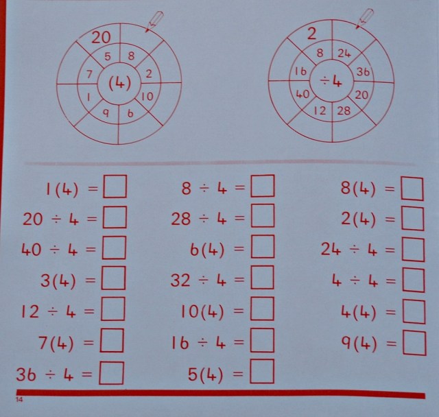 Schofield & Sims Number 5 maths workbook. Includes practice for time table and division