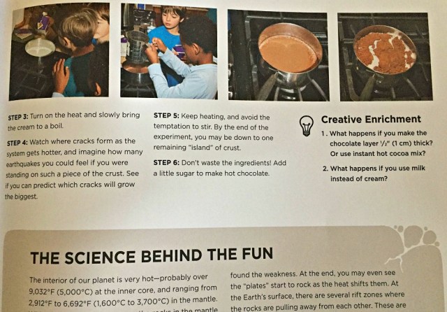 Geology Lab for kids. The cocoa Crust experiment