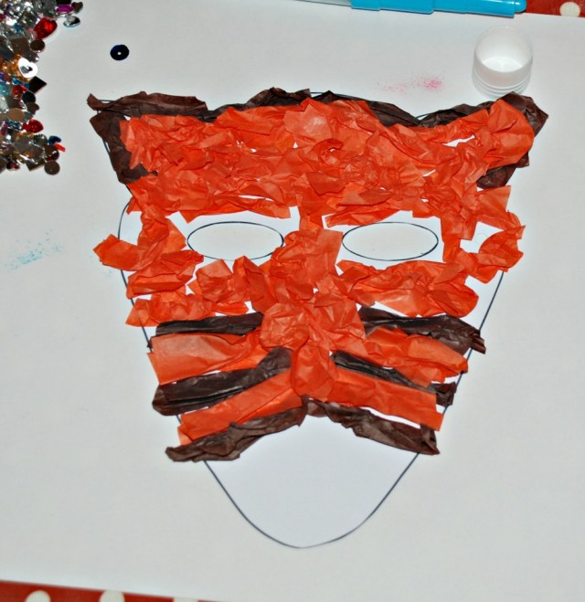 Tissue paper fox mask