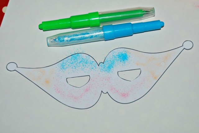 Using some blow pens on a standard mask template from Activity Village