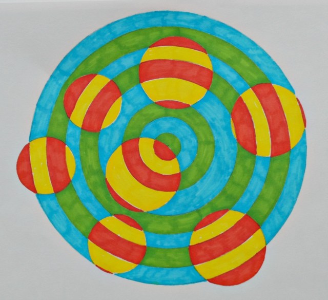 Geometry Art Project using a Maths Geometry set by ofamily learning together