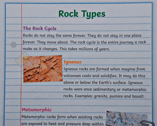 Rocks Type page from the Rocks and Soils fact sheet pack off the Twinkl Resources website