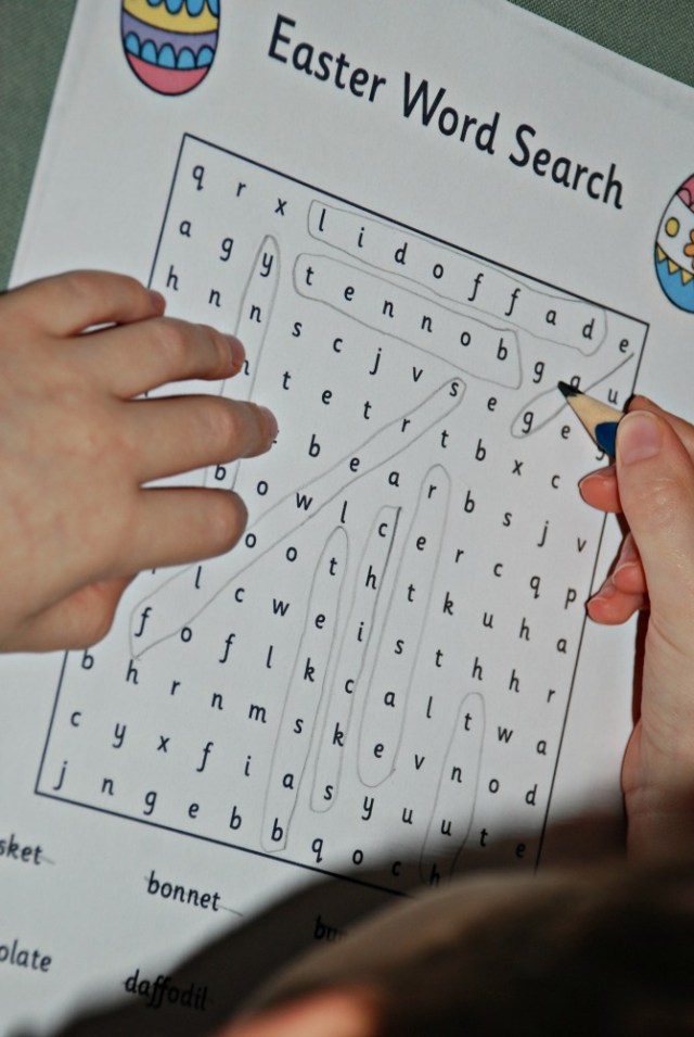 Activity Village Eatser themed word search. 2 options available
