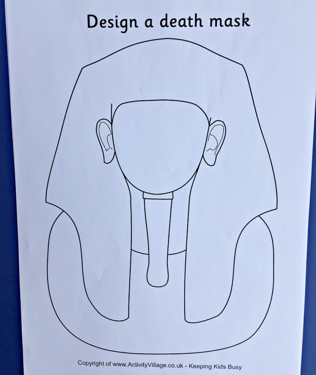 Ancient Egyptian Design a Death mask from Activity Village