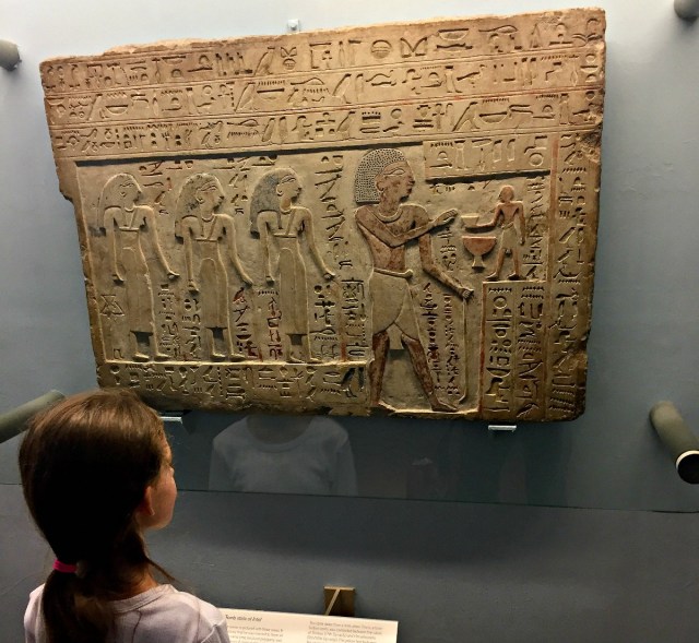 British Museum, Egyptian Display an example of Egyptian painting and hieroglyphs