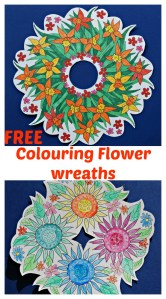 Free to download flower colouring wreaths from the Mrs Mactivity website
