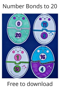 Free to download Number Bonds to 20 matching egg cards. Key Stage 1 Maths activity
