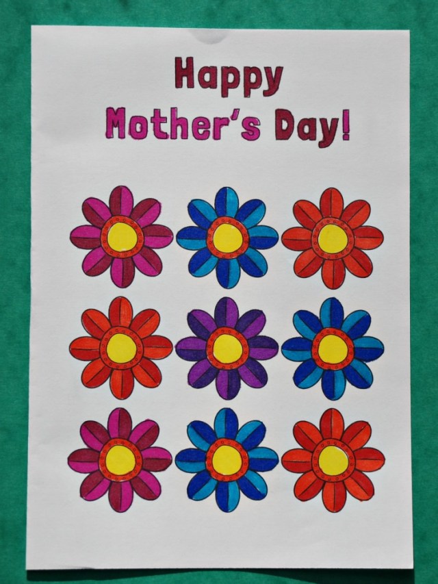 Free to download Happy Mother's Day colouring card from Mrs Mactivity site