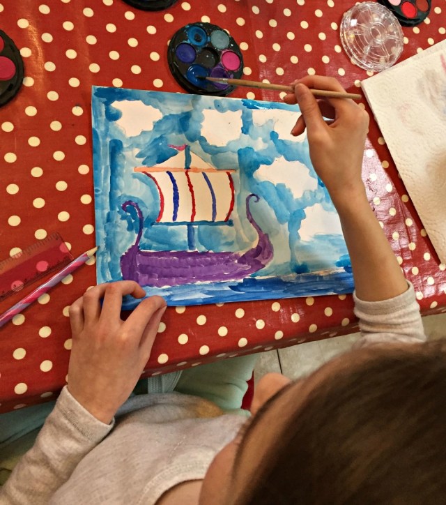 Creating a stormy seas viking boat picture