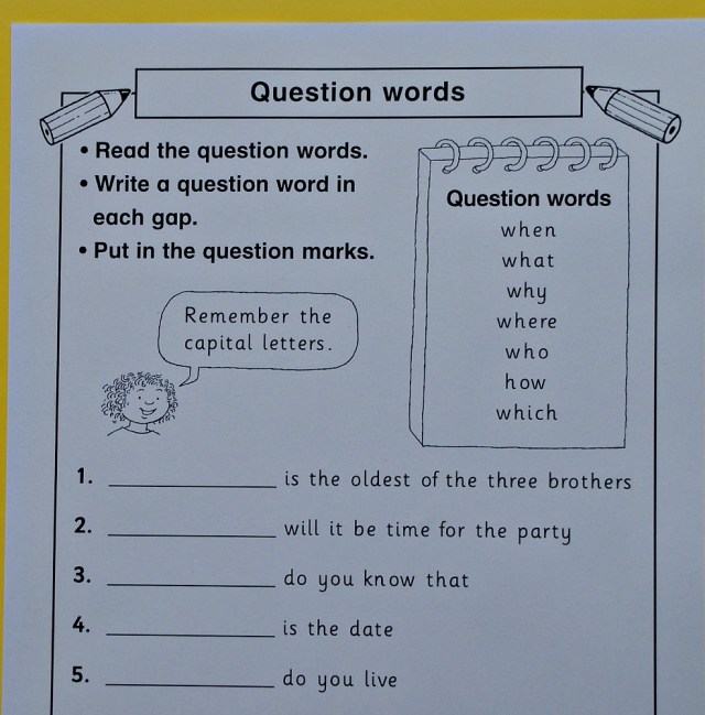 Teachit Primary Website. Free to download the Question Word page