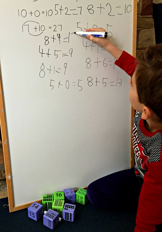 Using Multiple Representation foam dice from Learning Resources to create sums