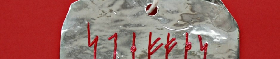 Viking Rune necklace made by kids after reading the How to Train Your Dragon series