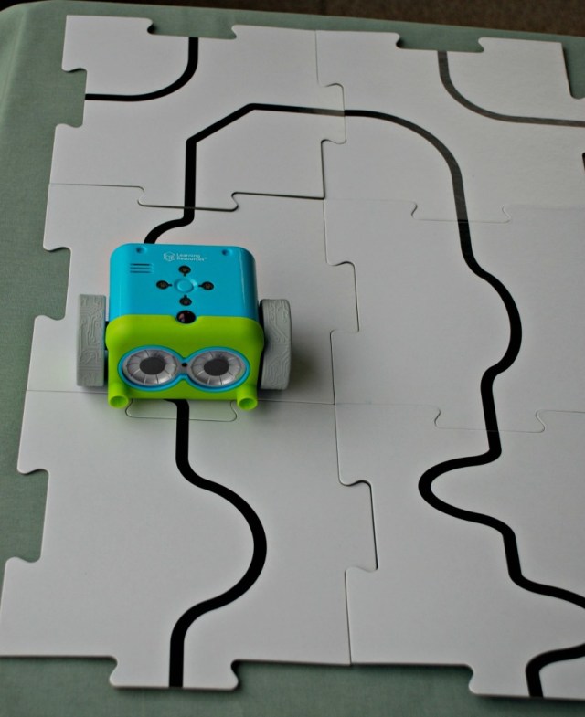 Botley the coding robot following a black line