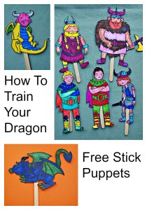 Free to download How To Train Your Dragon Stick Puppets from Twinkl Resources