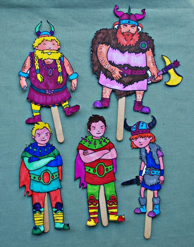 How To Train Your Dragon Stick Puppets. Some of the Viking Characters included