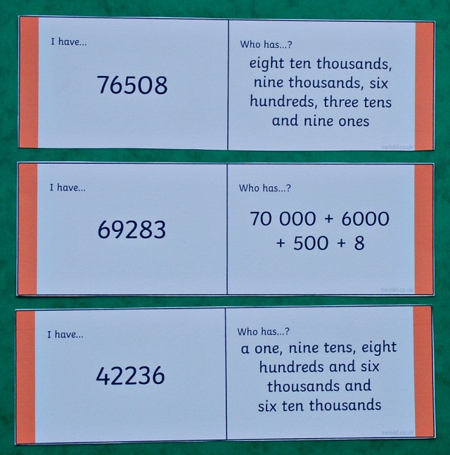 5 digit place value loop cards from Twinkl Resources. Key stage 2 maths resource