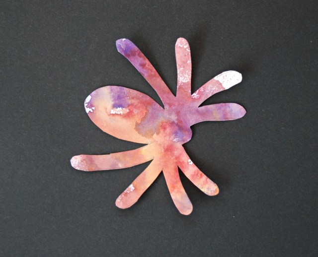 Spider Template Art Activity using watercolour paints and an Activity Village template