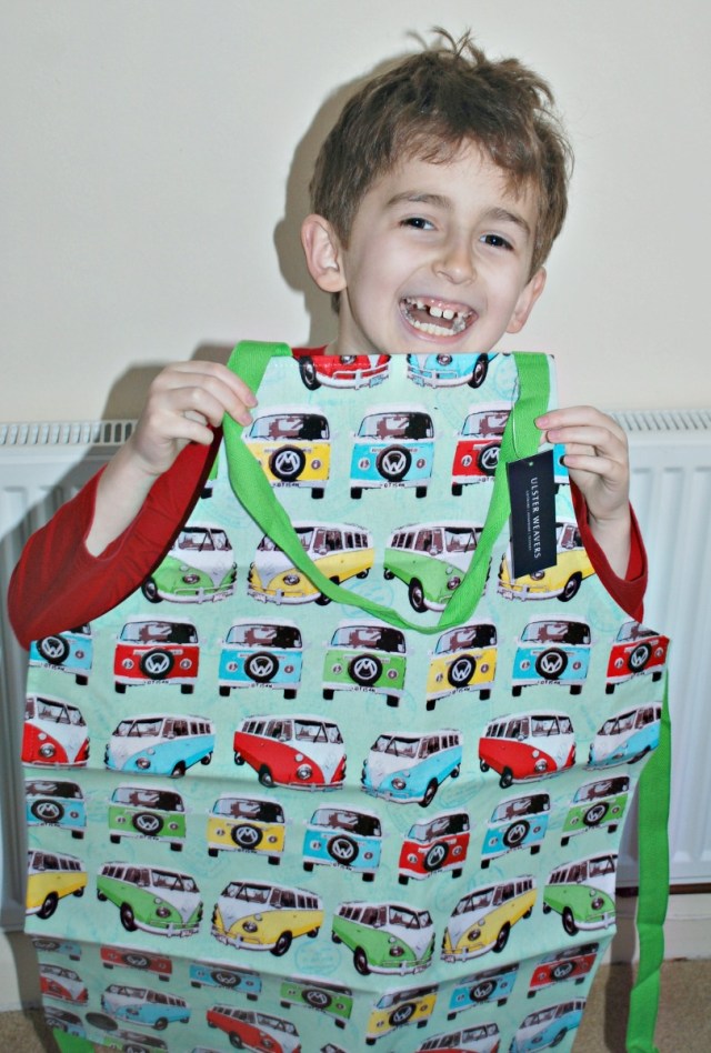 Ulster Weavers children's apron. A Camper van PVC apron perfect for little guys