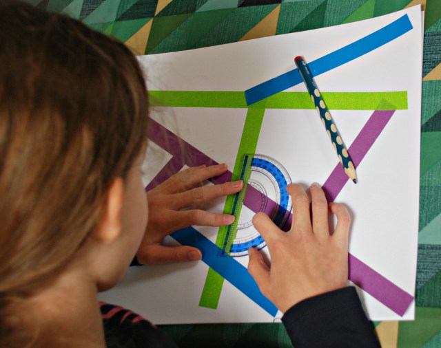 Measuring the angles created by the Washi Tape